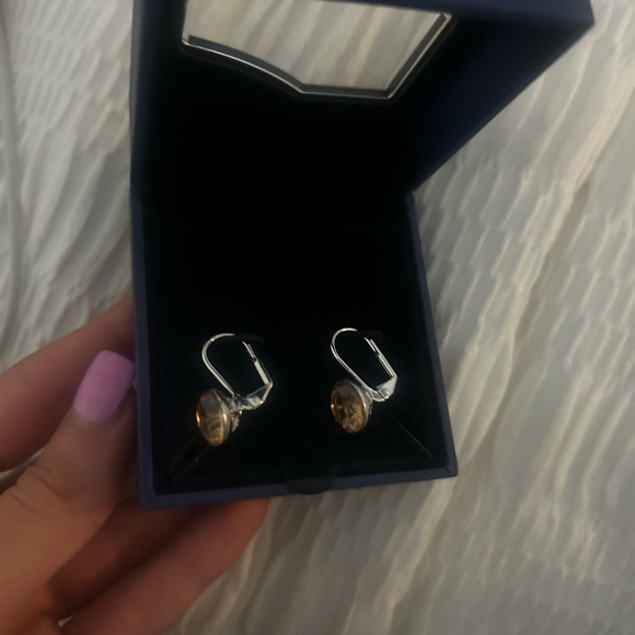 Swarovski Silver and Gold-Tone Earrings - Picture 1 of 3